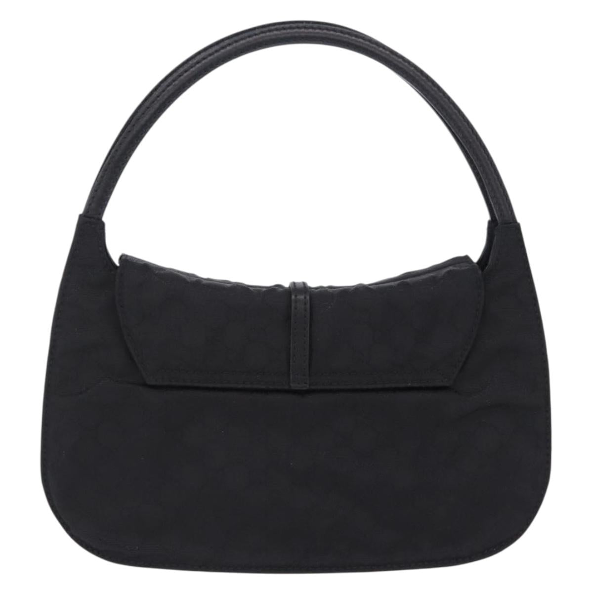 GUCCI GG Canvas Hand Bag Black Silver 005 0851 Auth 201149