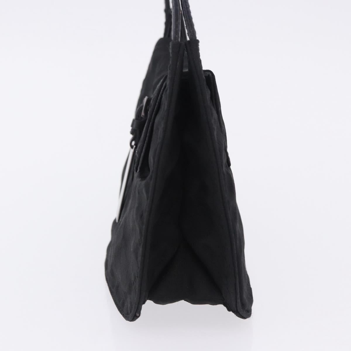 GUCCI GG Canvas Hand Bag Black Silver 005 0851 Auth 201149