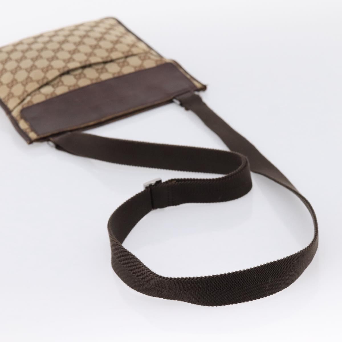 GUCCI GG Canvas Shoulder Bag Beige Silver 27639 Auth 201150