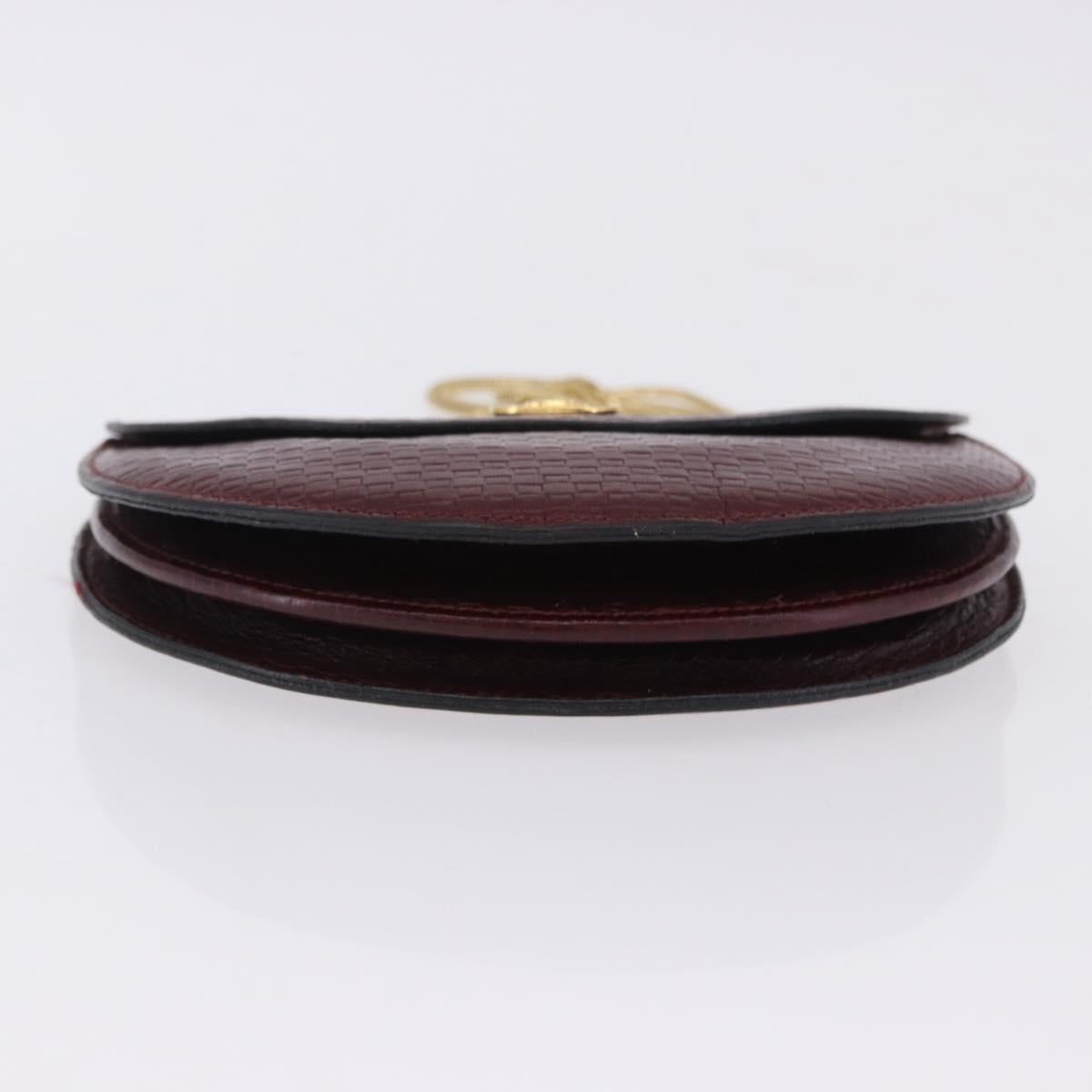 CELINE Shoulder Bag Leather Bordeaux Gold Tone Auth 201151A