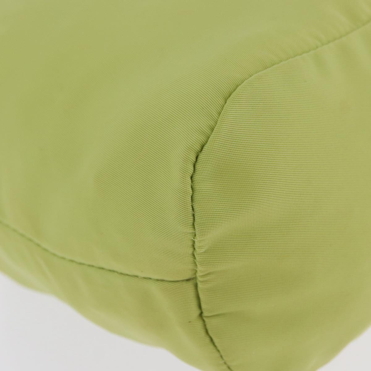 PRADA Purse Pouch Nylon LIme Green Silver Auth 201152A