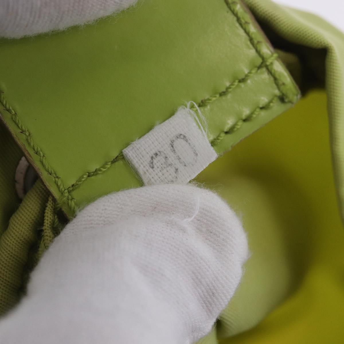 PRADA Purse Pouch Nylon LIme Green Silver Auth 201152A