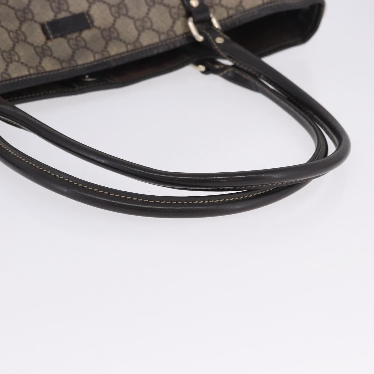 GUCCI GG Supreme Tote Bag PVC Beige Gold Tone 197953 Auth 201153