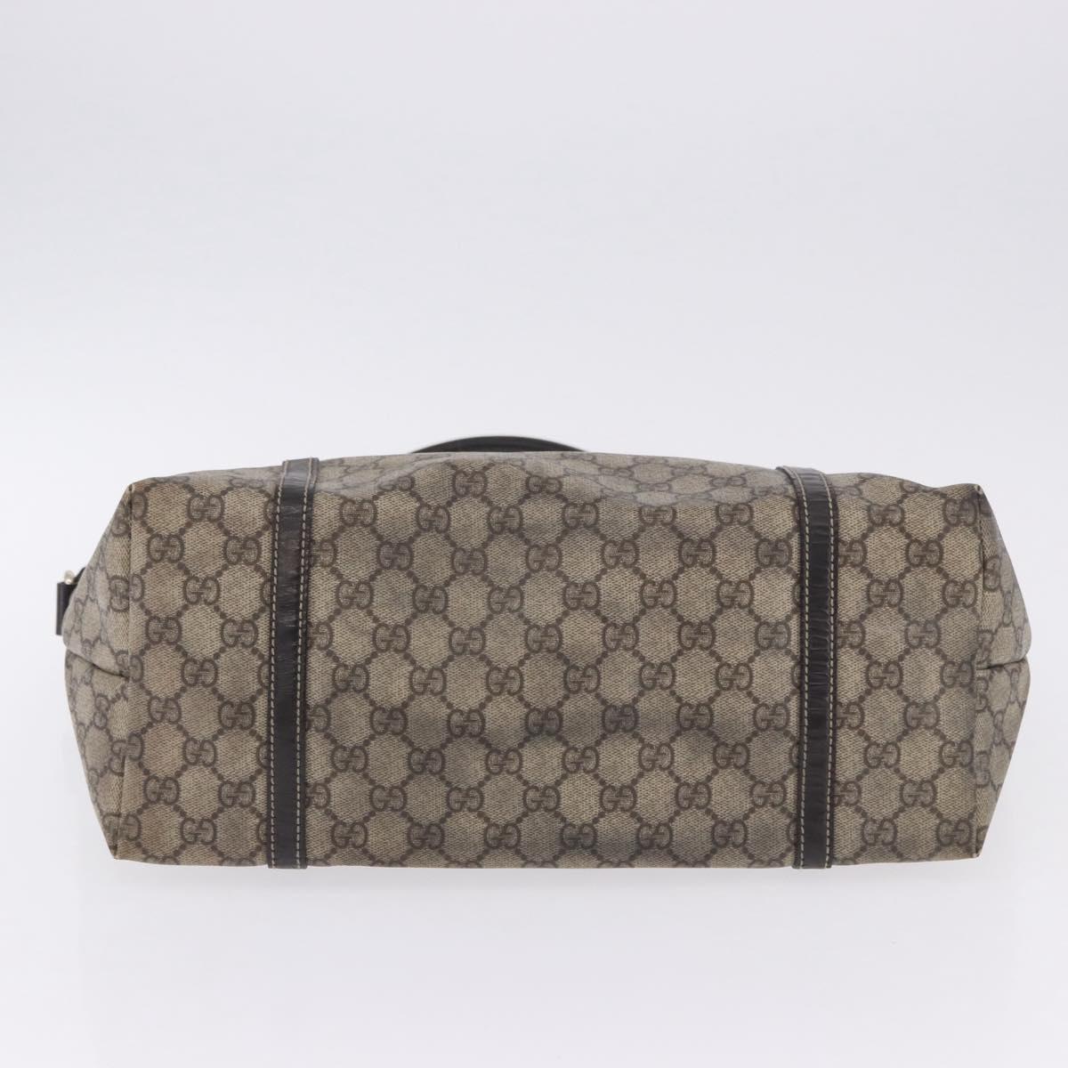GUCCI GG Supreme Tote Bag PVC Beige Gold Tone 197953 Auth 201153