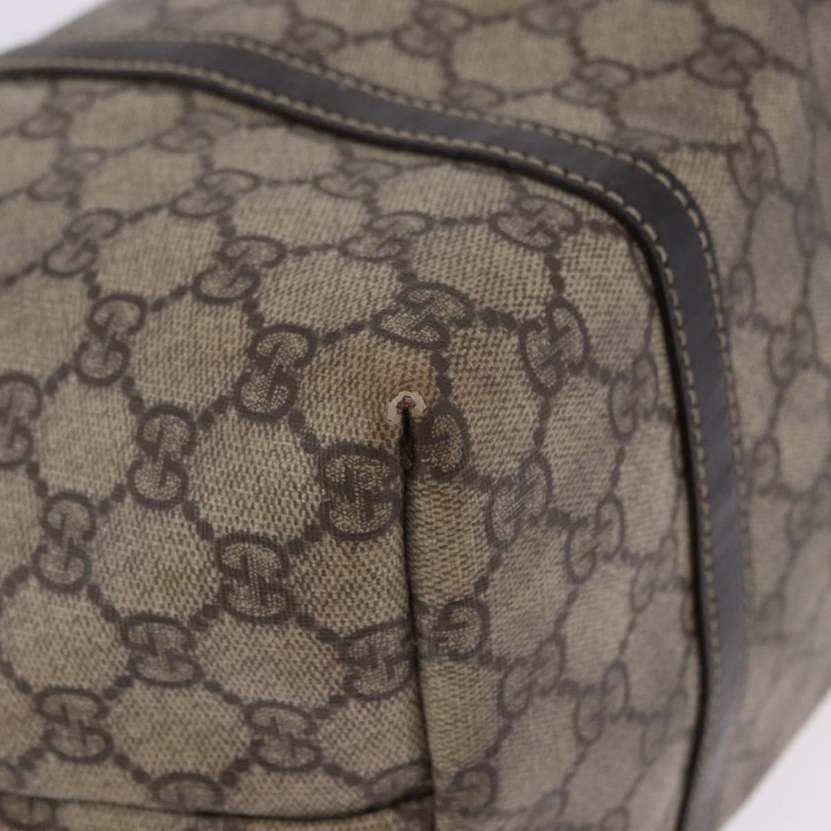 GUCCI GG Supreme Tote Bag PVC Beige Gold Tone 197953 Auth 201153