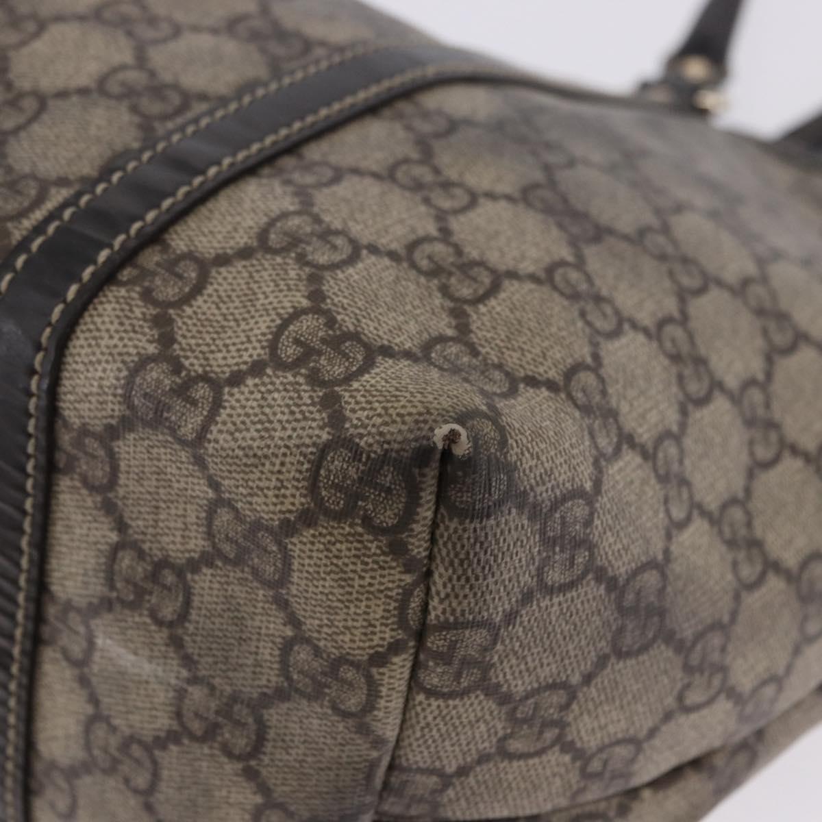 GUCCI GG Supreme Tote Bag PVC Beige Gold Tone 197953 Auth 201153