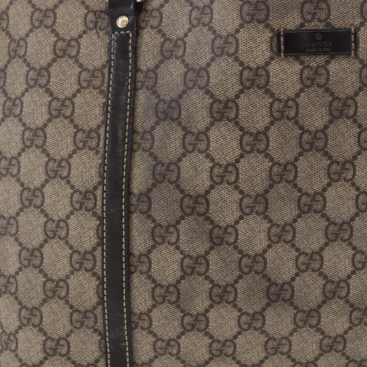 GUCCI GG Supreme Tote Bag PVC Beige Gold Tone 197953 Auth 201153