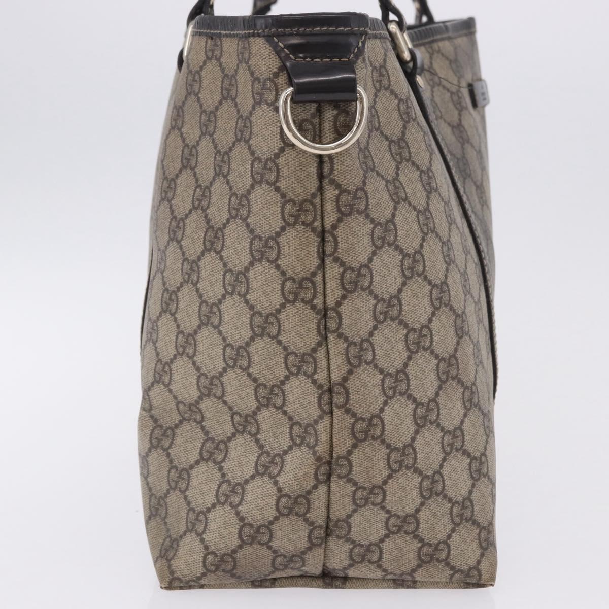 GUCCI GG Supreme Tote Bag PVC Beige Gold Tone 197953 Auth 201153