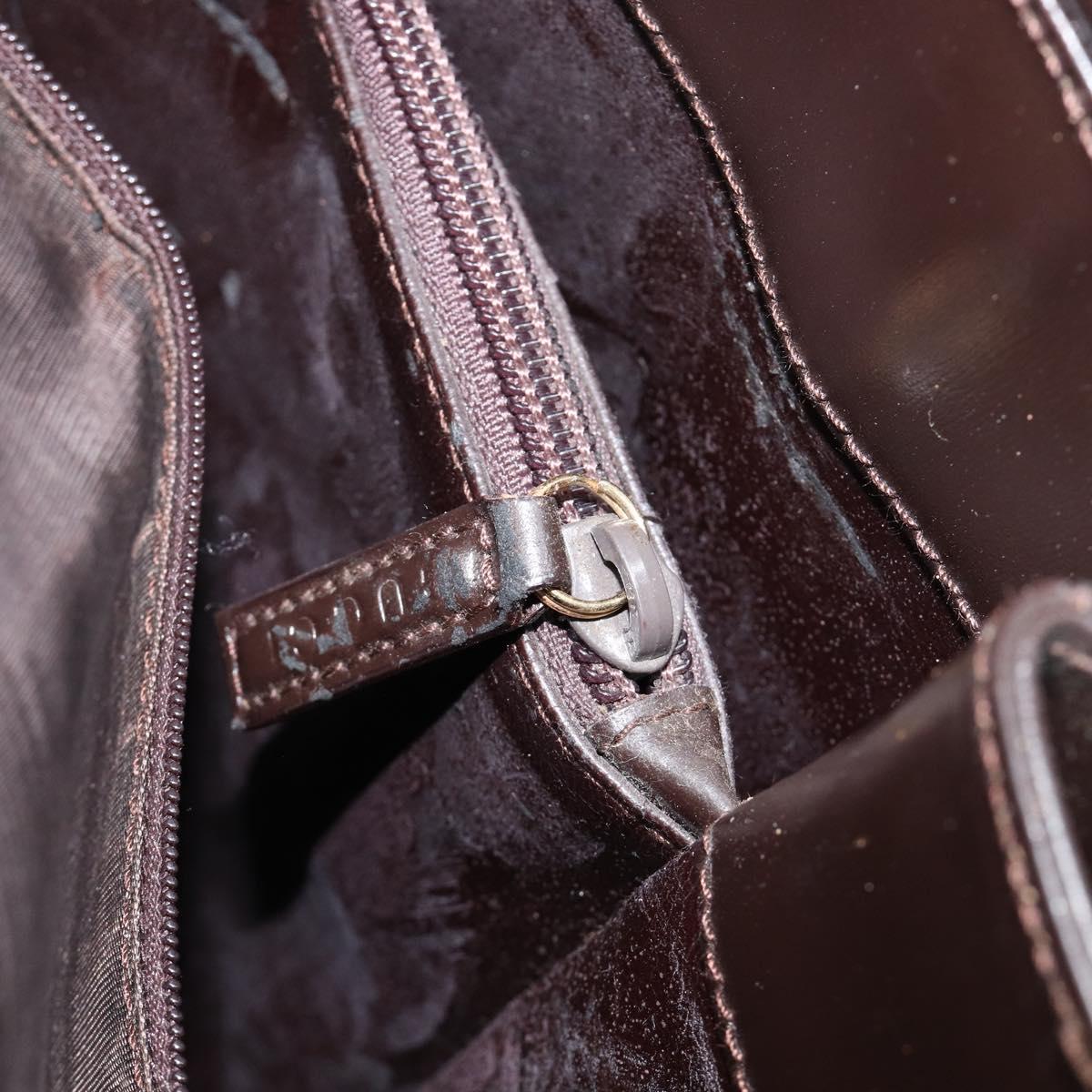 GUCCI Hand Bag Leather Brown Gold Tone 002 2046 0332 Auth 201157