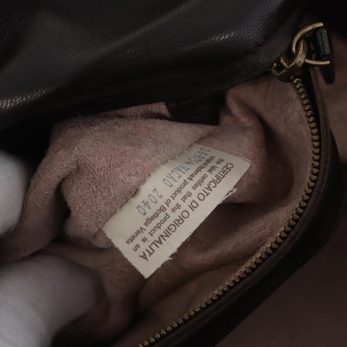 BOTTEGA VENETA INTRECCIATO Hand Bag Leather Brown Gold Tone 169754 Auth 201163V