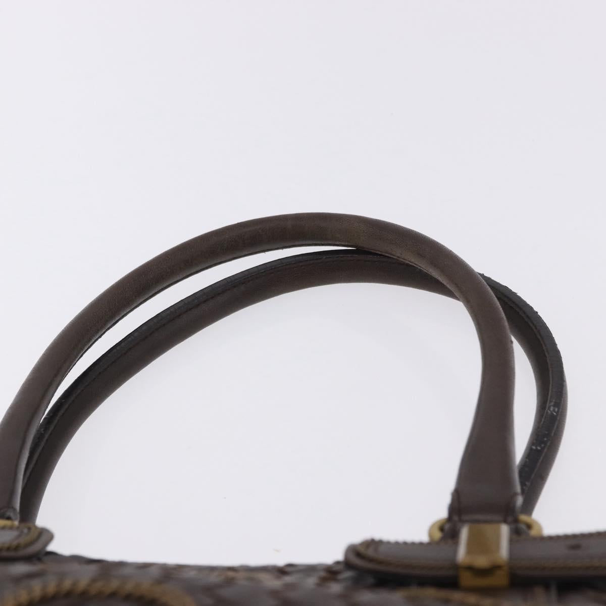 BOTTEGA VENETA INTRECCIATO Hand Bag Leather Brown Gold Tone 169754 Auth 201163V
