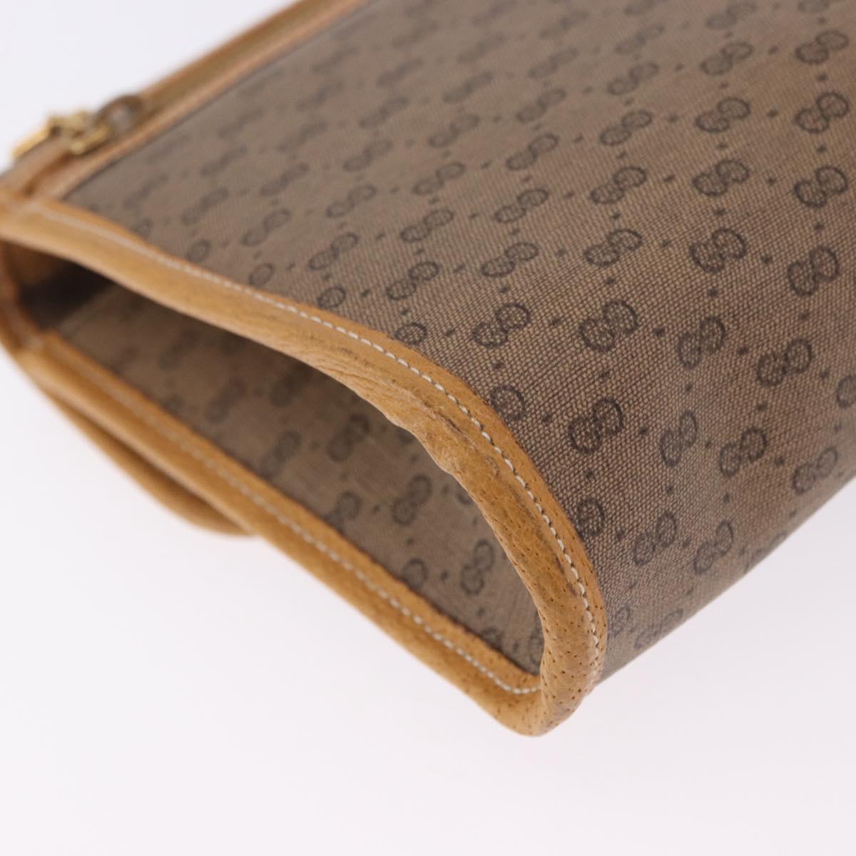 GUCCI Micro GG Shoulder Bag PVC Leather Beige Gold Tone 004 161 0670 Auth 201173