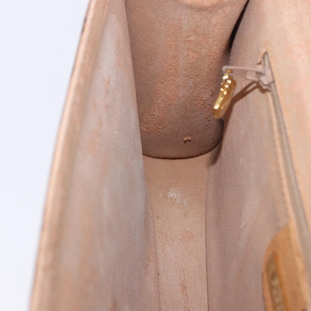 GUCCI Micro GG Shoulder Bag PVC Leather Beige Gold Tone 004 161 0670 Auth 201173