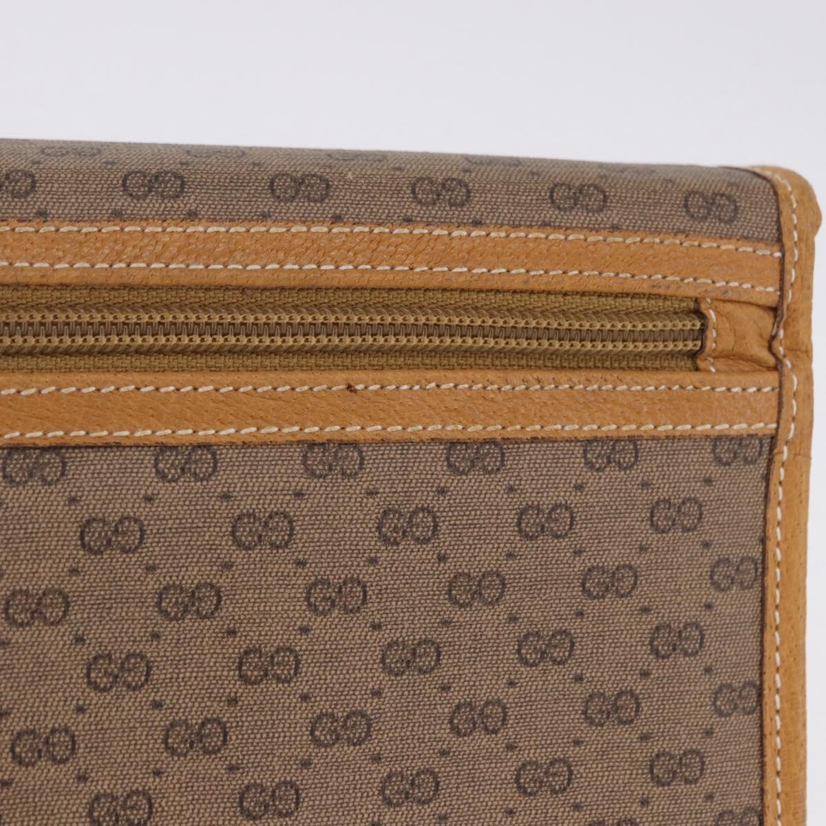 GUCCI Micro GG Shoulder Bag PVC Leather Beige Gold Tone 004 161 0670 Auth 201173