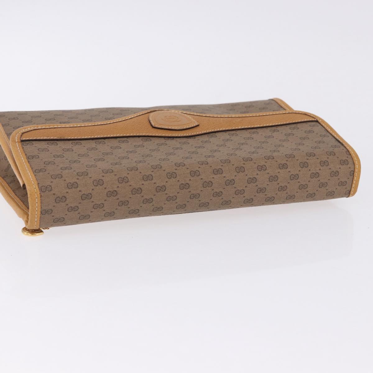 GUCCI Micro GG Shoulder Bag PVC Leather Beige Gold Tone 004 161 0670 Auth 201173