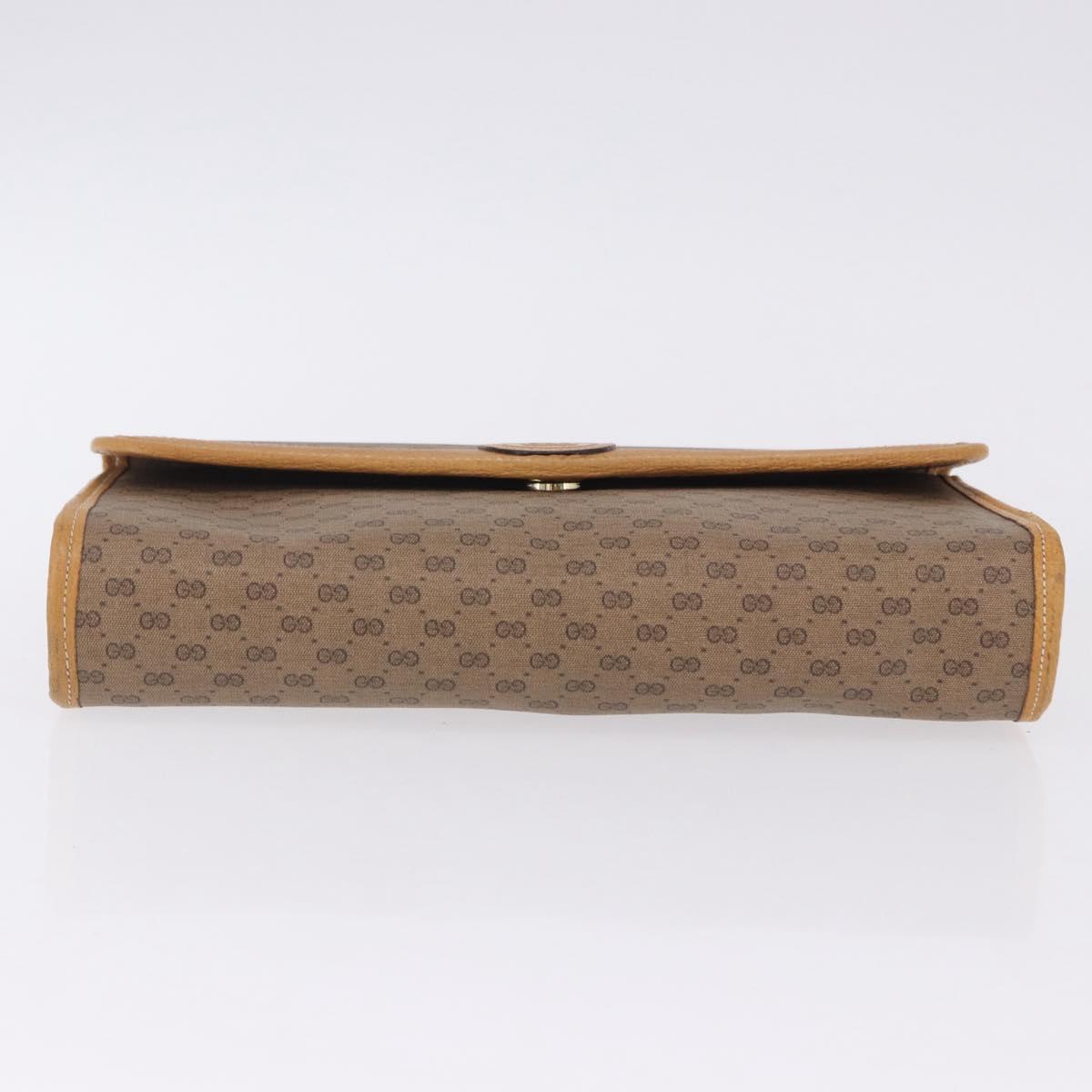 GUCCI Micro GG Shoulder Bag PVC Leather Beige Gold Tone 004 161 0670 Auth 201173