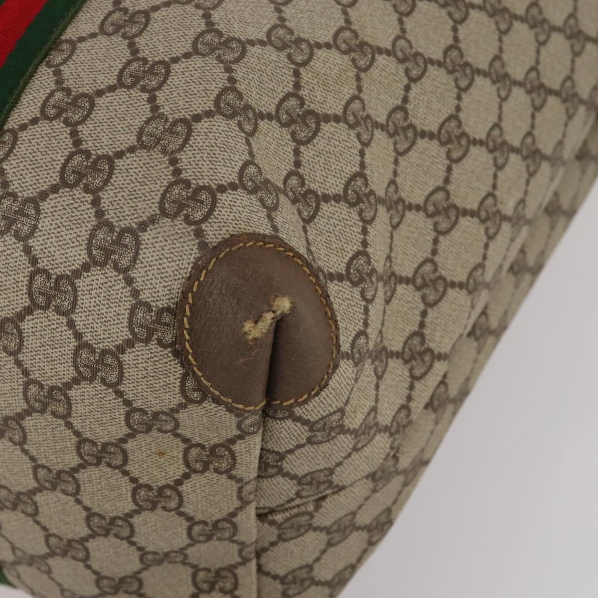 GUCCI GG Supreme Web Sherry Line Tote Bag PVC Beige 002 39 6211 Auth 201174A