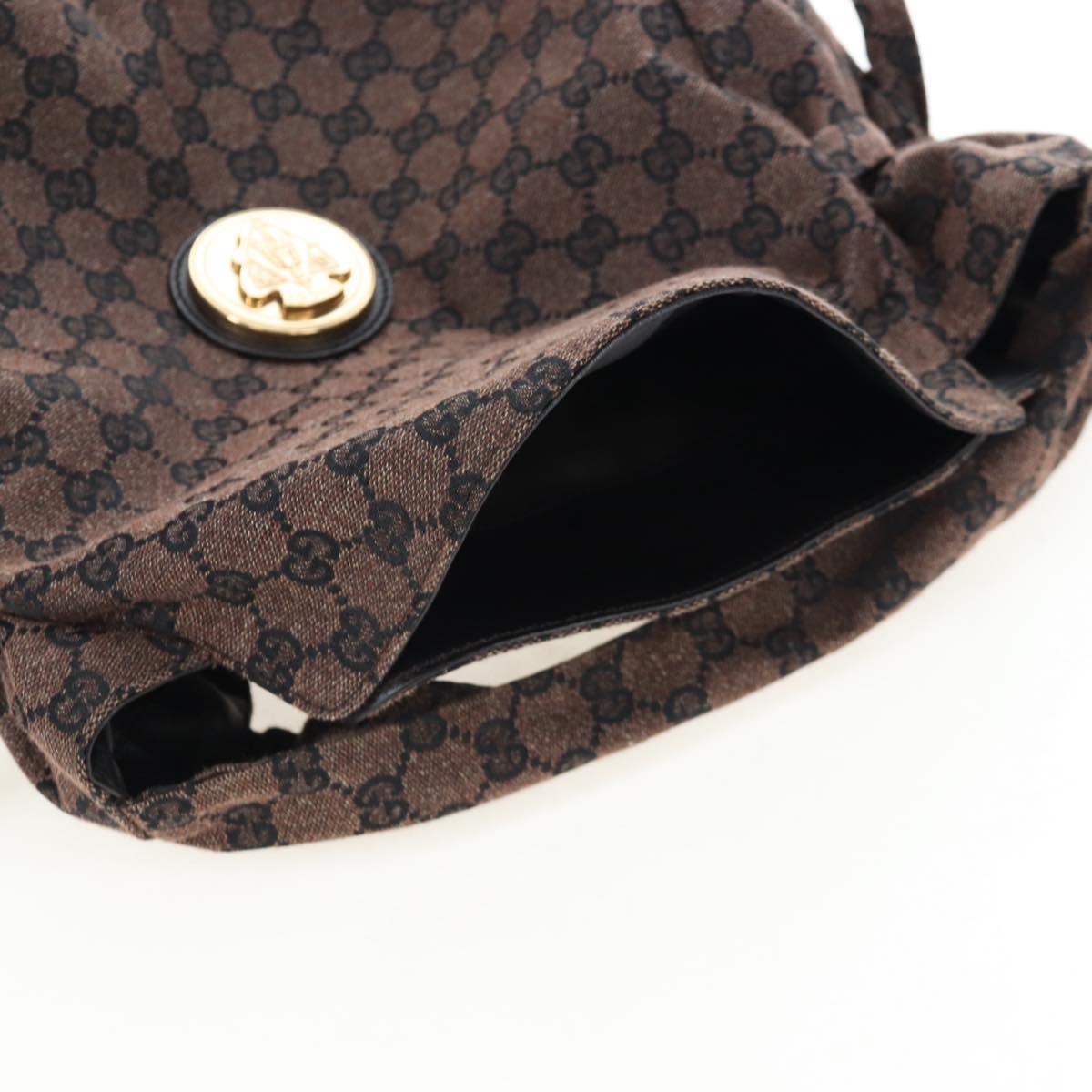 GUCCI GG Canvas Hand Bag Outlet Brown Gold 286307 Auth 201176V
