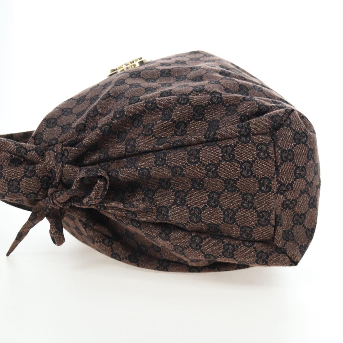 GUCCI GG Canvas Hand Bag Outlet Brown Gold 286307 Auth 201176V
