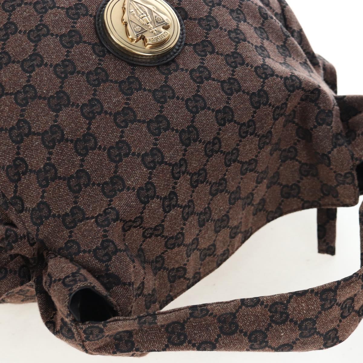 GUCCI GG Canvas Hand Bag Outlet Brown Gold 286307 Auth 201176V
