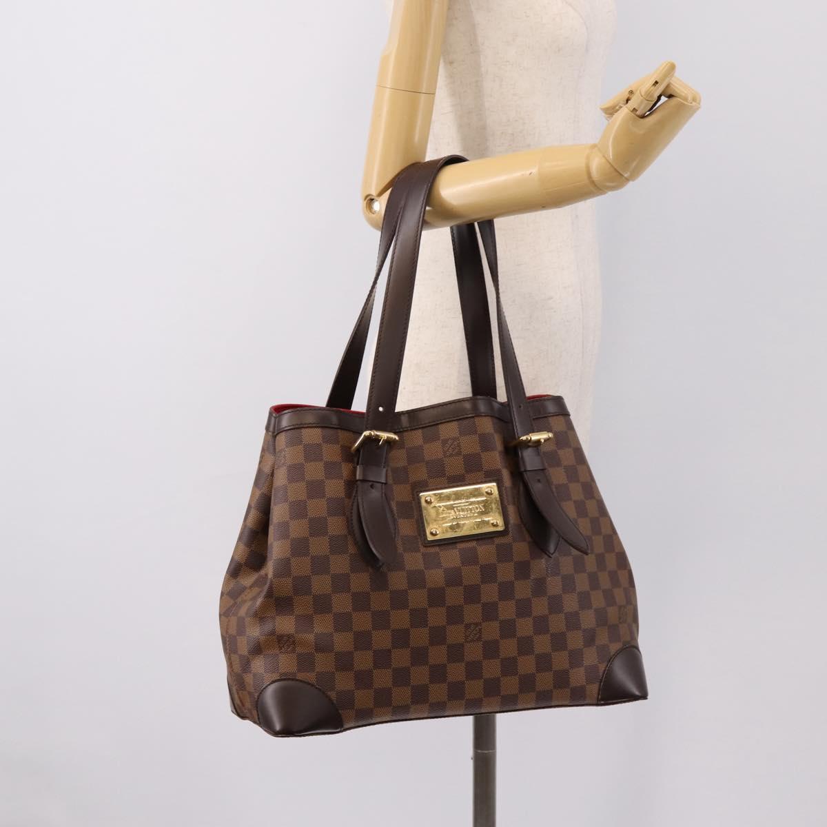 LOUIS VUITTON Damier Ebene Hampstead MM Tote Bag N51204 LV Auth 201177SAV