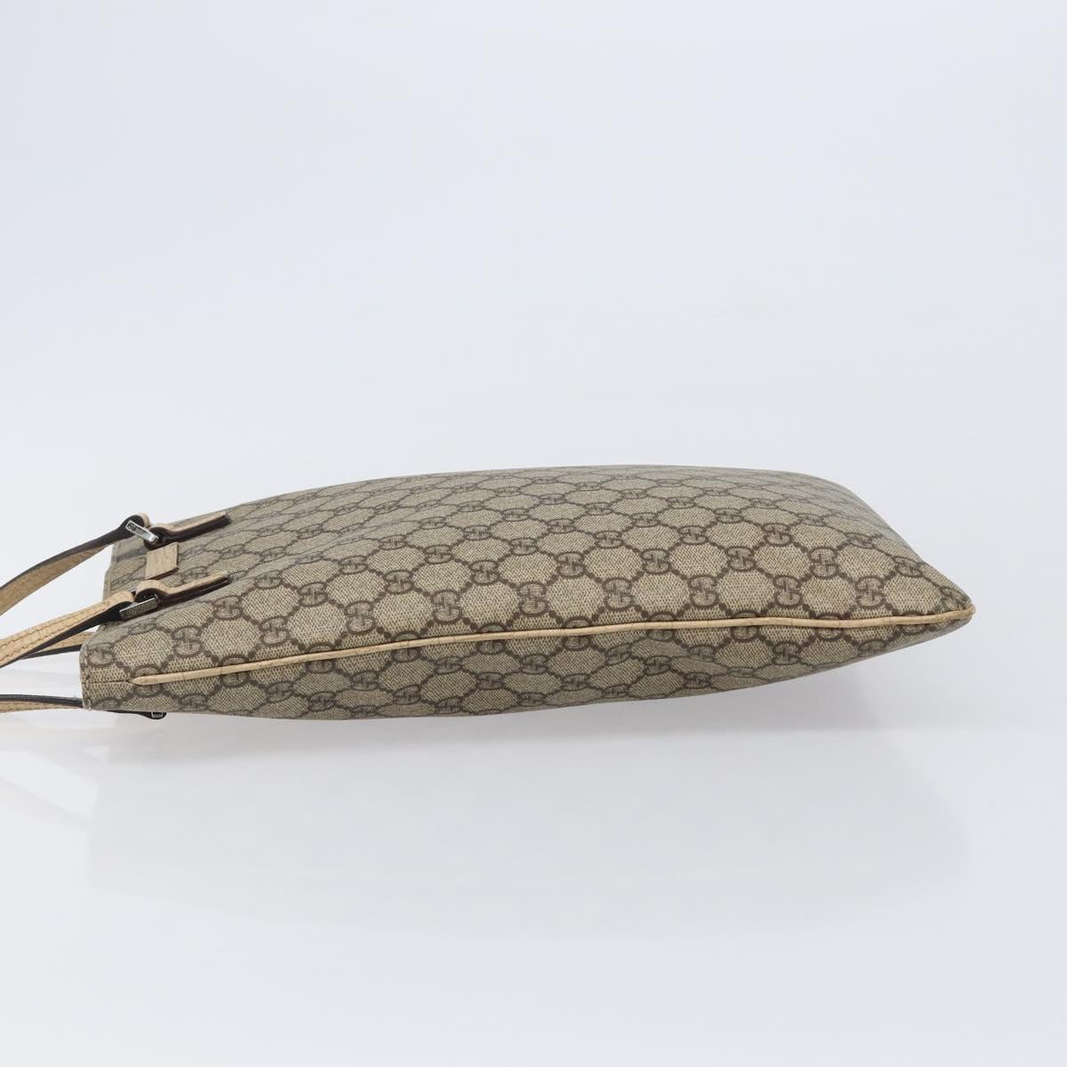 GUCCI GG Supreme Hand Bag PVC Beige Silver 117551 Auth 201178