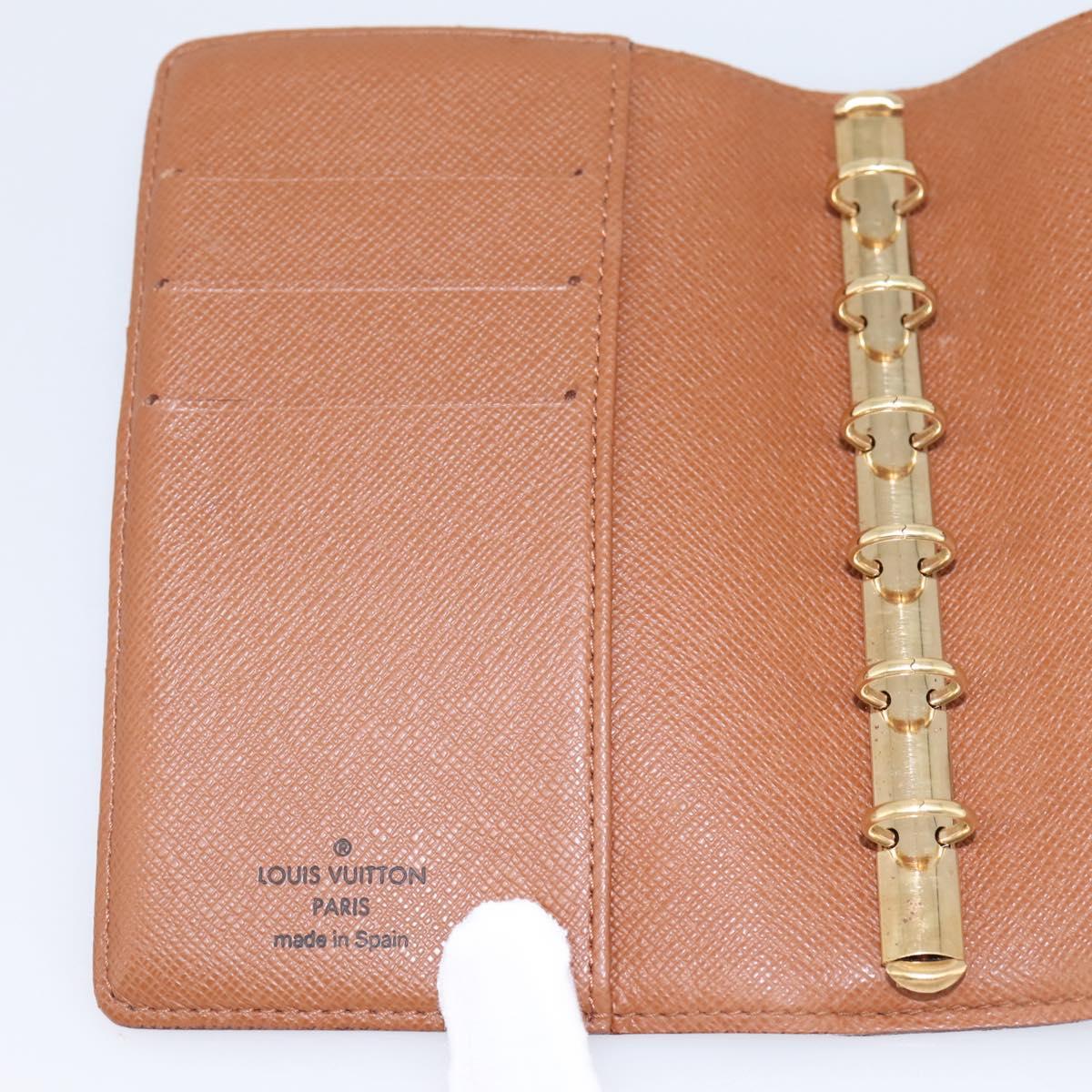 LOUIS VUITTON Monogram Agenda PM Day Planner Cover R20005 LV Auth 201181