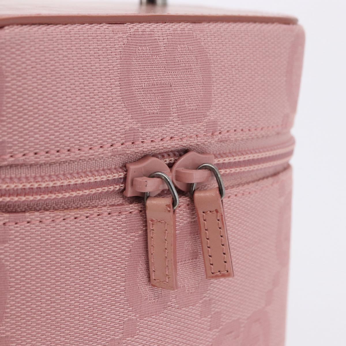 GUCCI GG Canvas Vanity Cosmetic Pouch Pink Silver 039 1052 Auth 201193V
