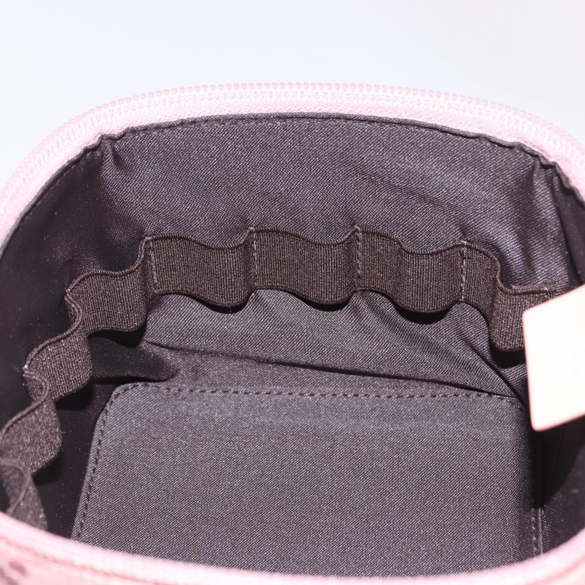 GUCCI GG Canvas Vanity Cosmetic Pouch Pink Silver 039 1052 Auth 201193V
