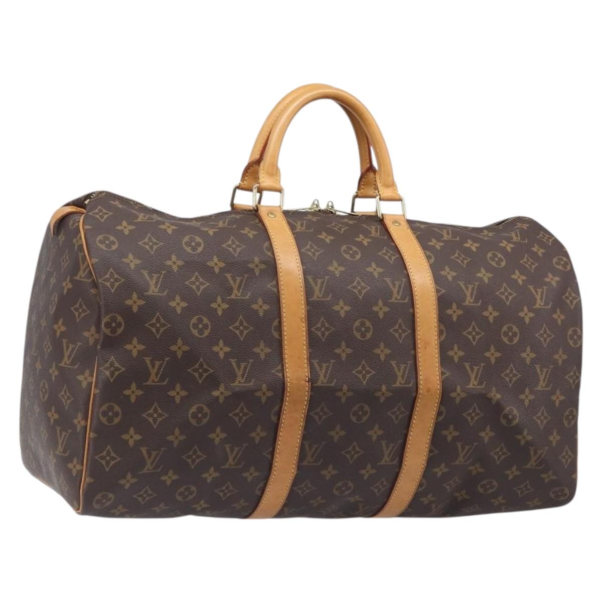 LOUIS VUITTON Monogram Keepall 50 Boston Bag M41426 LV Auth 201194V
