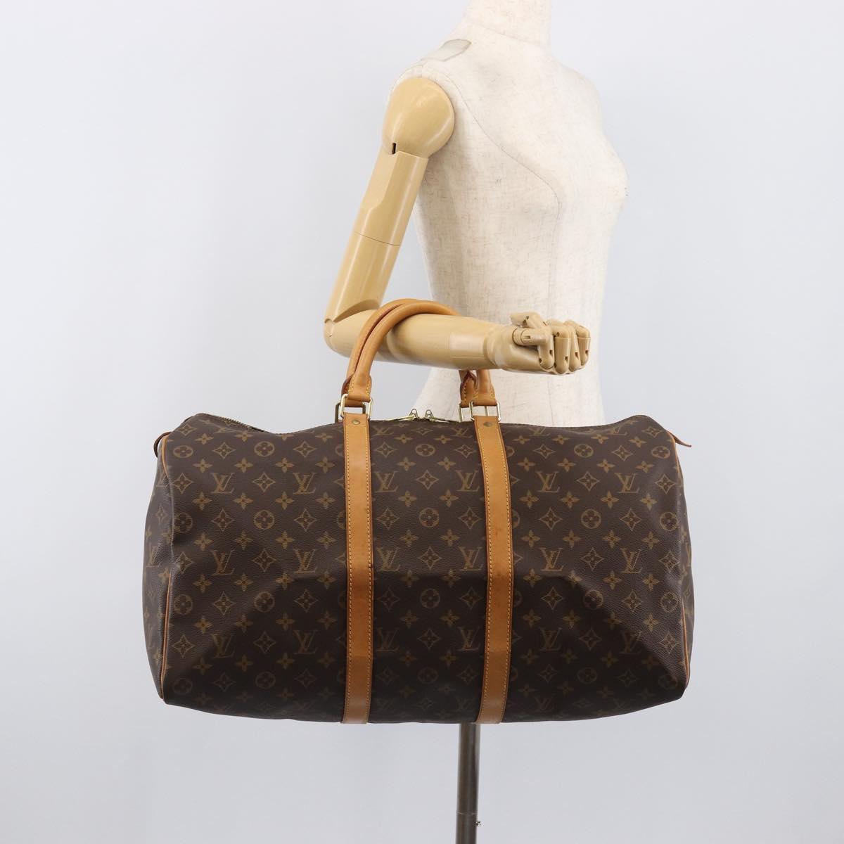 LOUIS VUITTON Monogram Keepall 50 Boston Bag M41426 LV Auth 201194V