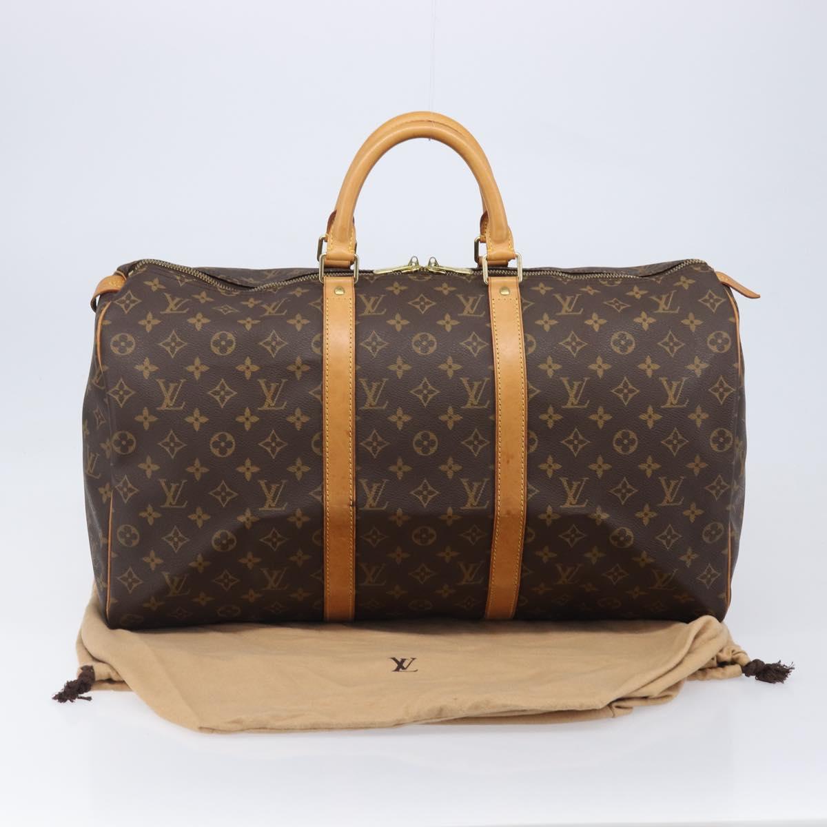 LOUIS VUITTON Monogram Keepall 50 Boston Bag M41426 LV Auth 201194V