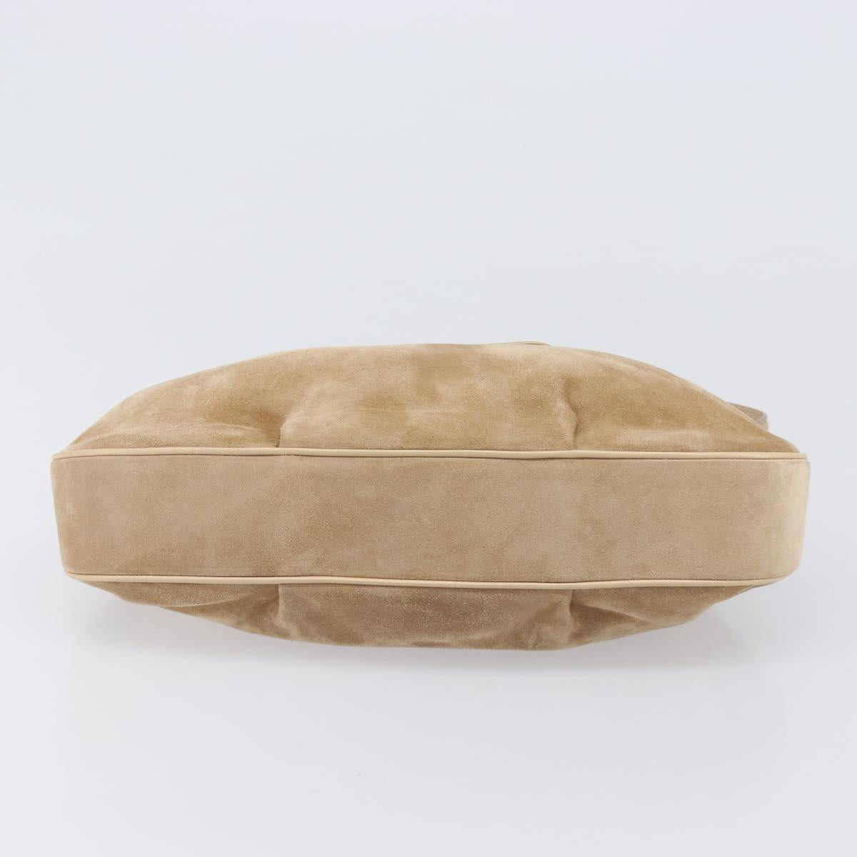 CARTIER PANTHERE Hand Bag Suede Beige Silver Auth 201200V