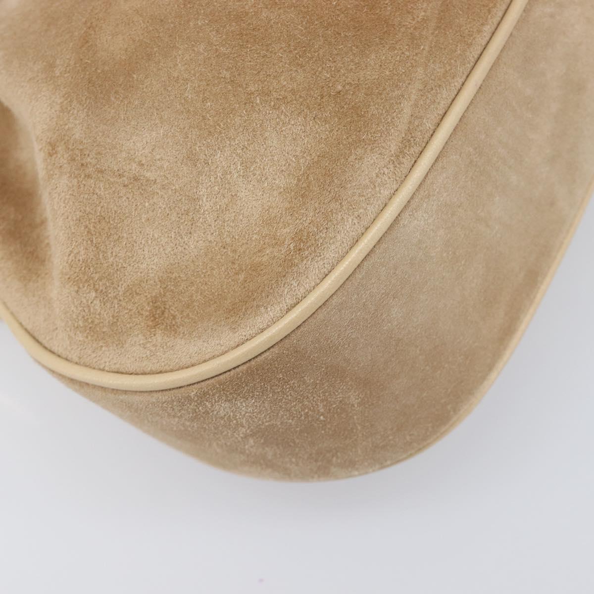 CARTIER PANTHERE Hand Bag Suede Beige Silver Auth 201200V