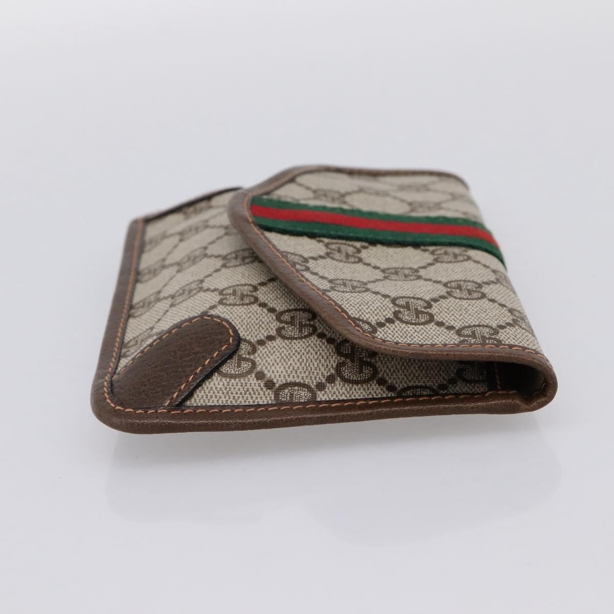 GUCCI GG Supreme Web Sherry Line Pouch PVC Beige Auth 201201A