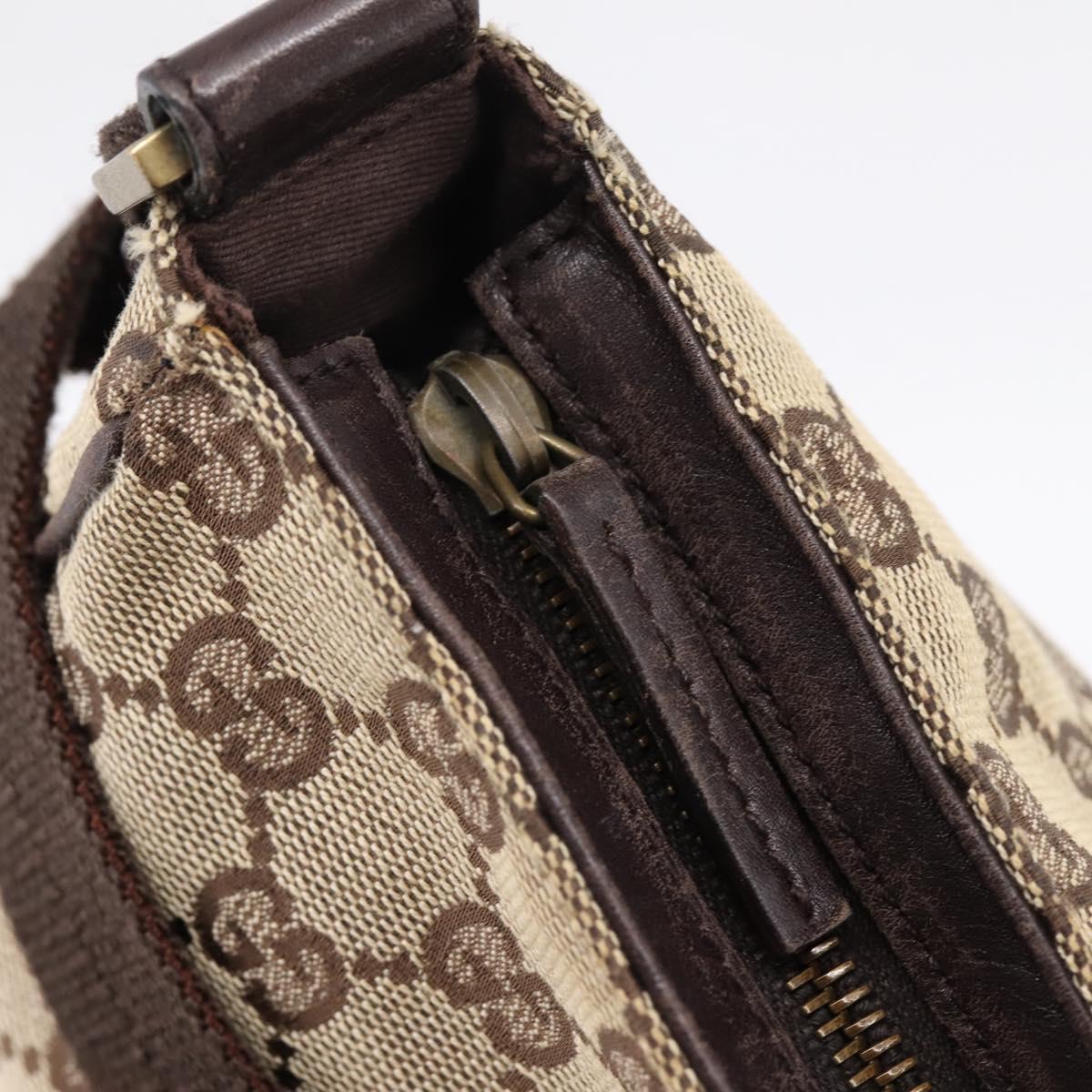 GUCCI GG Canvas Hand Bag Beige Gold Tone 106644 Auth 201203A
