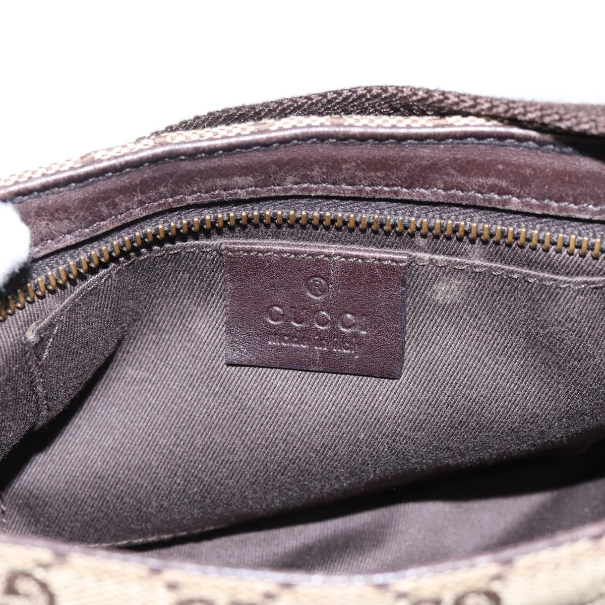 GUCCI GG Canvas Hand Bag Beige Gold Tone 106644 Auth 201203A