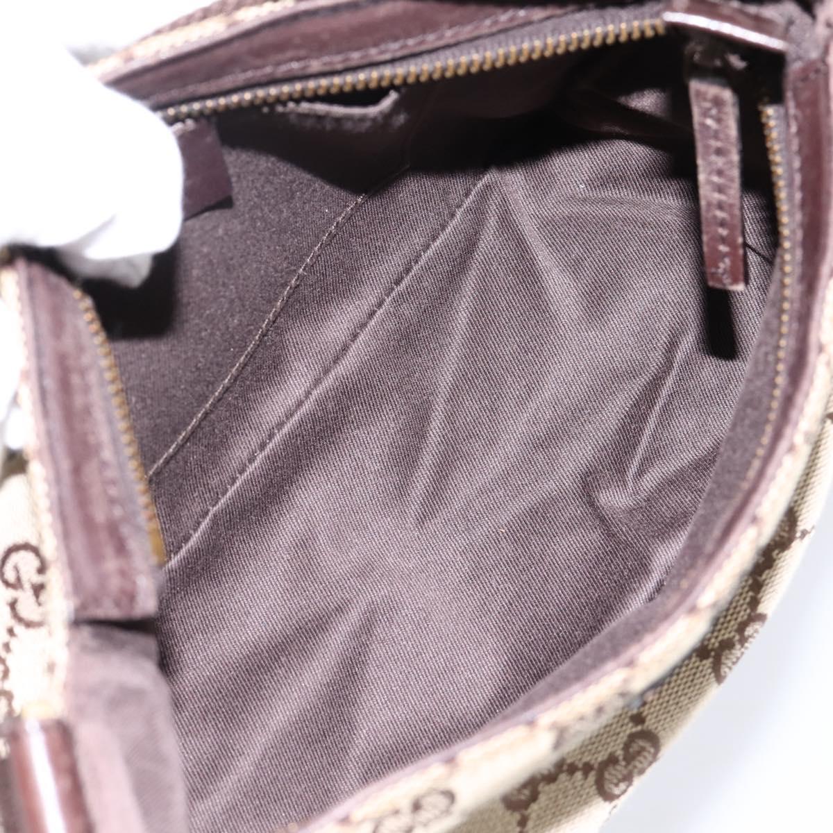 GUCCI GG Canvas Hand Bag Beige Gold Tone 106644 Auth 201203A