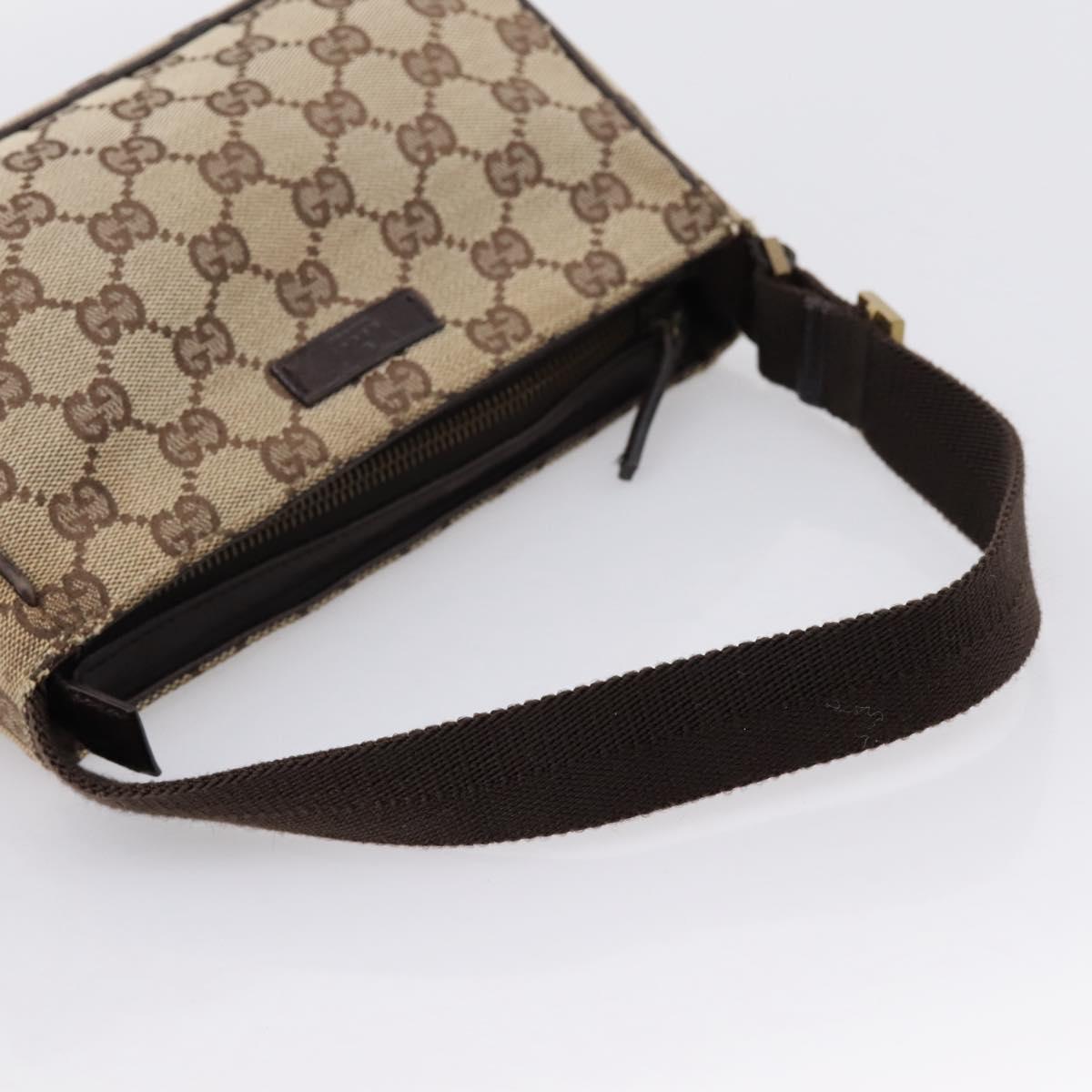 GUCCI GG Canvas Hand Bag Beige Gold Tone 106644 Auth 201203A