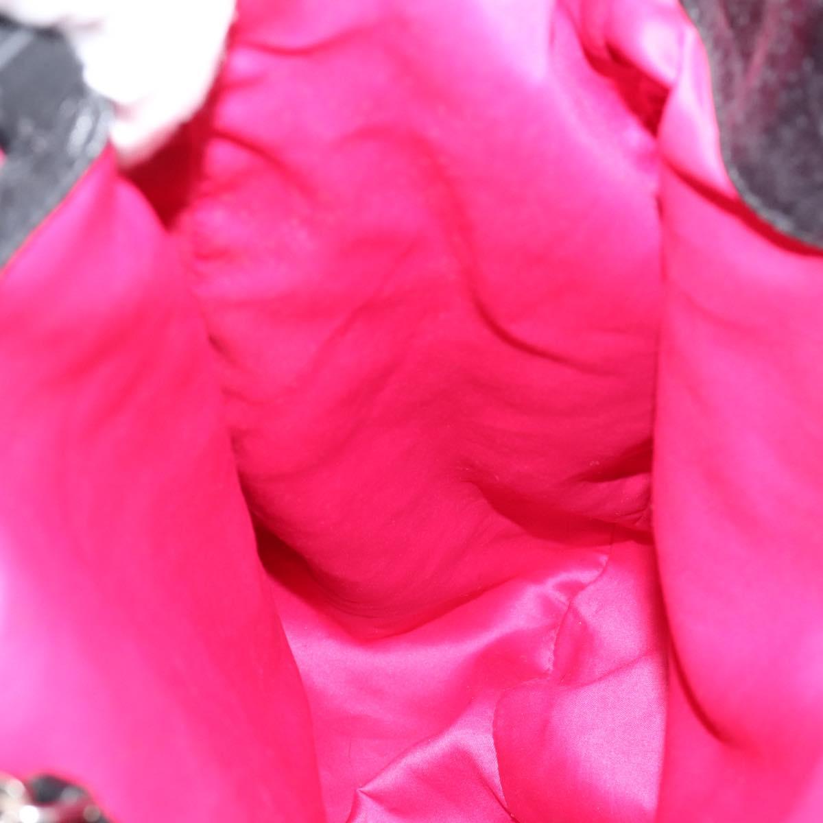 Miu Miu Tote Bag Leather Black Silver Auth 201207A