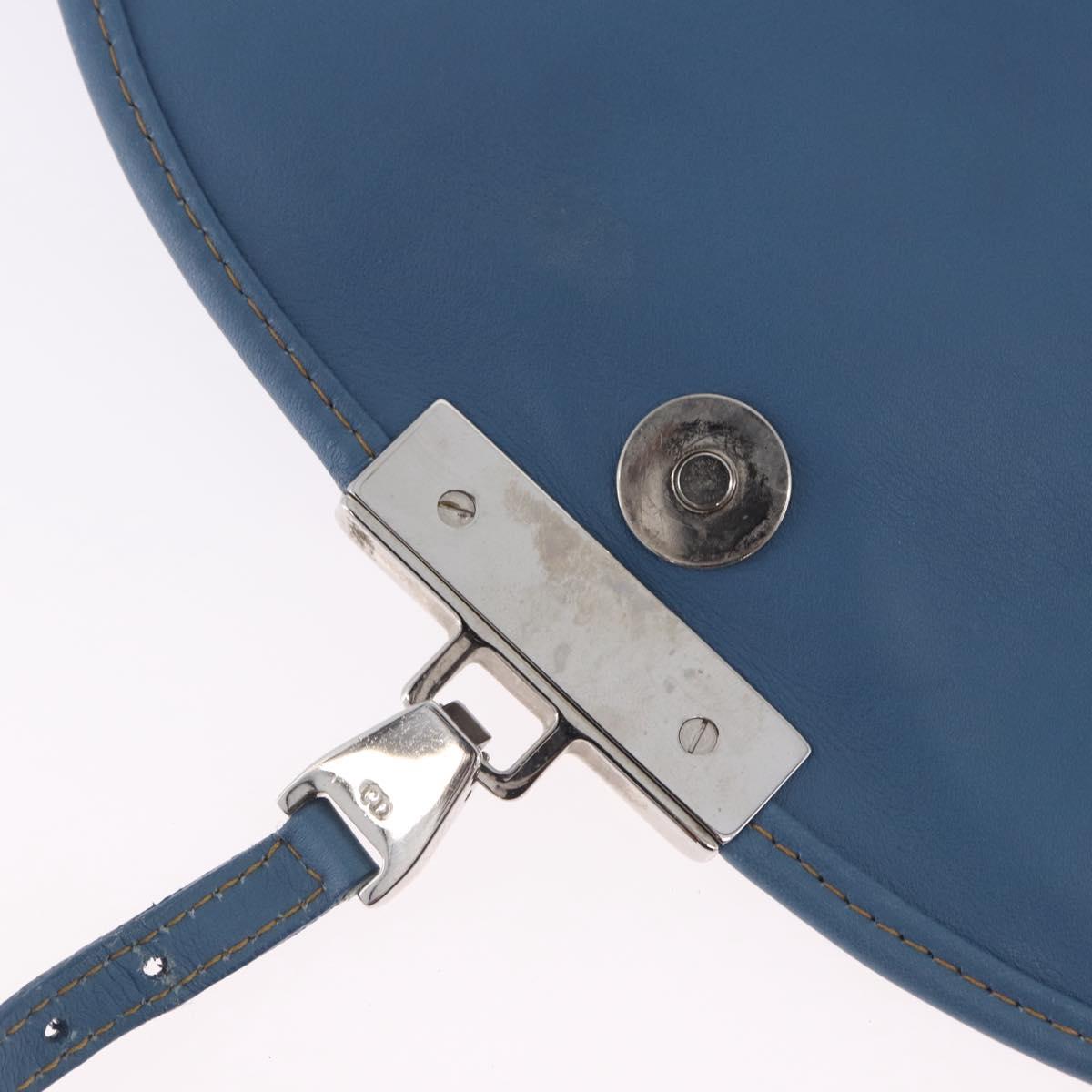 Christian Dior Admit It Shoulder Bag Denim Light Blue Silver Auth 201218V