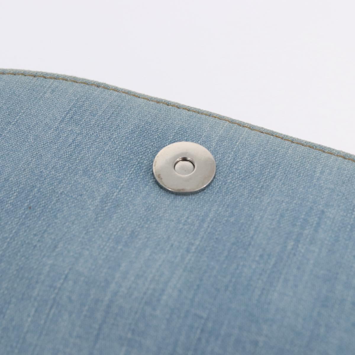 Christian Dior Admit It Shoulder Bag Denim Light Blue Silver Auth 201218V