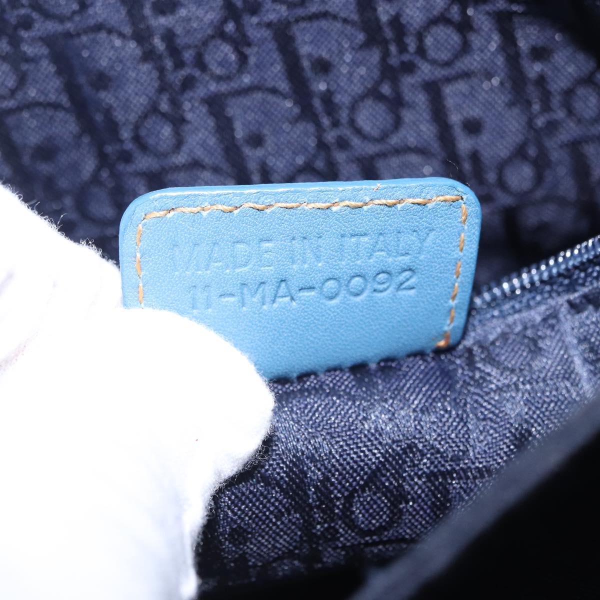 Christian Dior Admit It Shoulder Bag Denim Light Blue Silver Auth 201218V