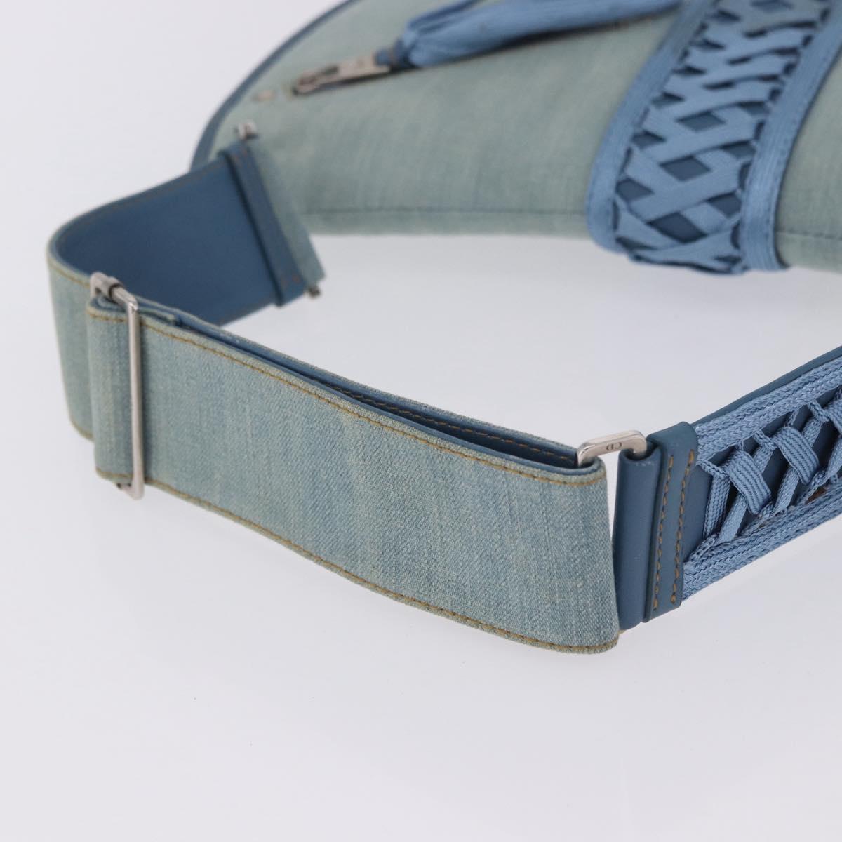 Christian Dior Admit It Shoulder Bag Denim Light Blue Silver Auth 201218V