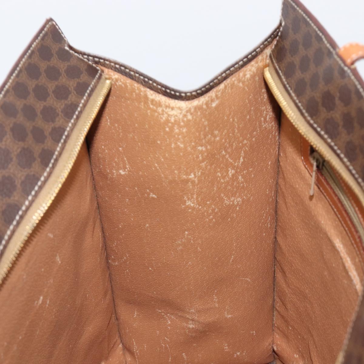 CELINE Macadam Tote Bag PVC Leather Brown Gold Tone Auth 201219