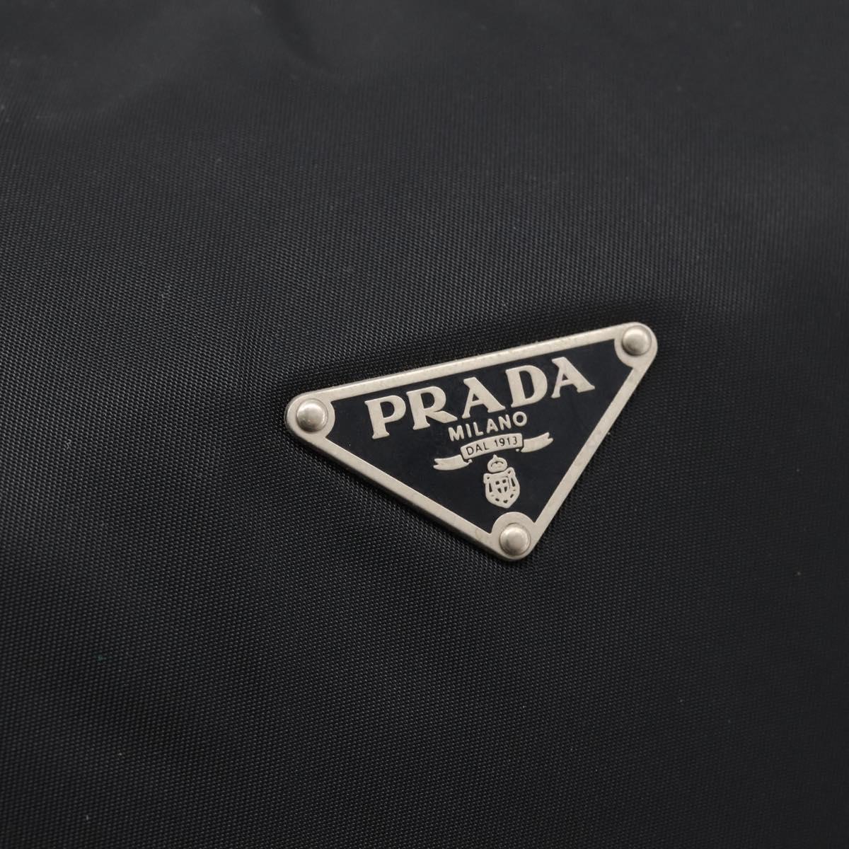 PRADA Shoulder Bag Nylon Black Silver Auth 201223A