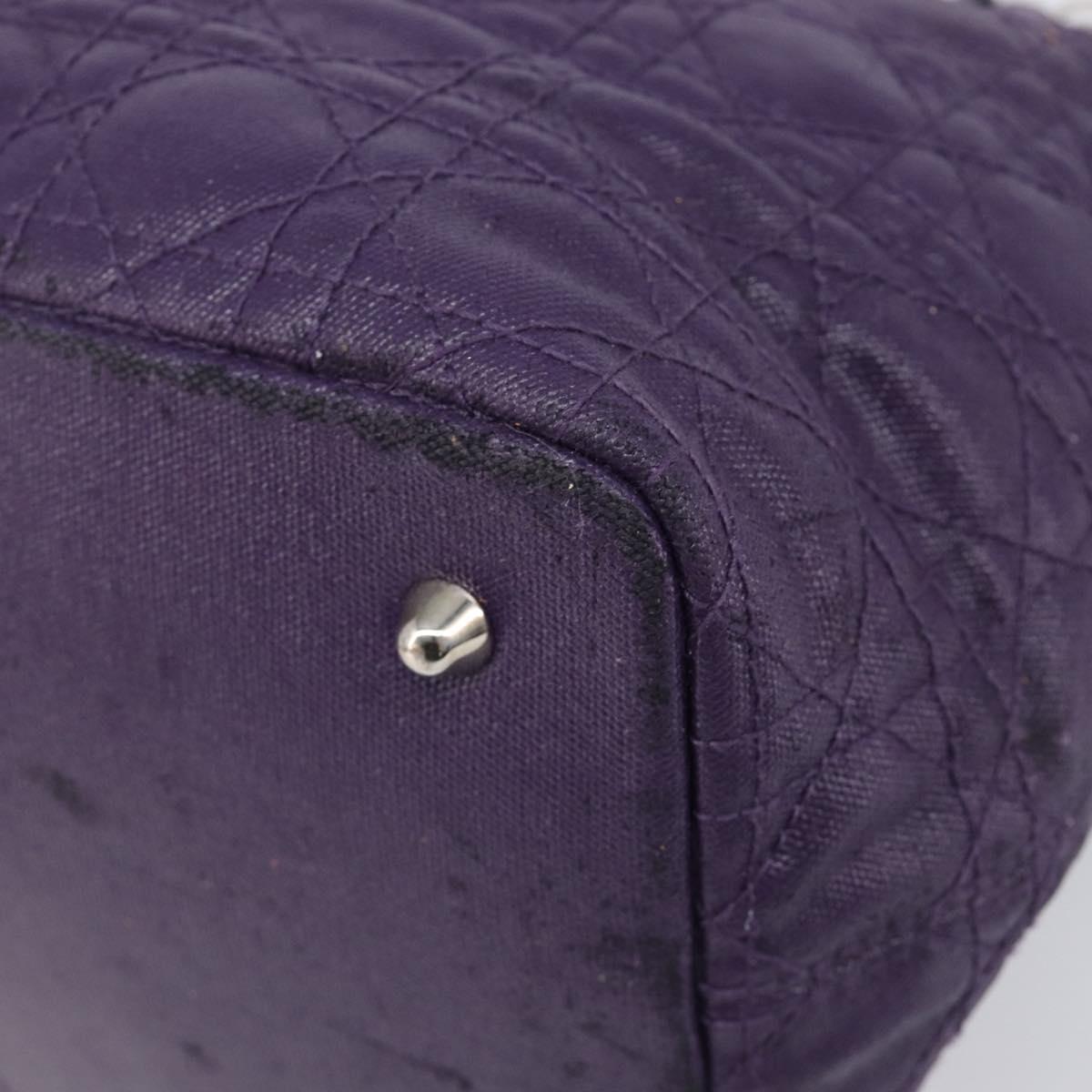 Christian Dior Canage Tote Bag Canvas Purple Silver Auth 201229