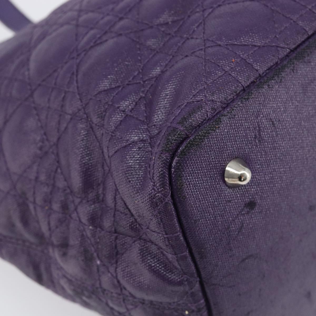 Christian Dior Canage Tote Bag Canvas Purple Silver Auth 201229
