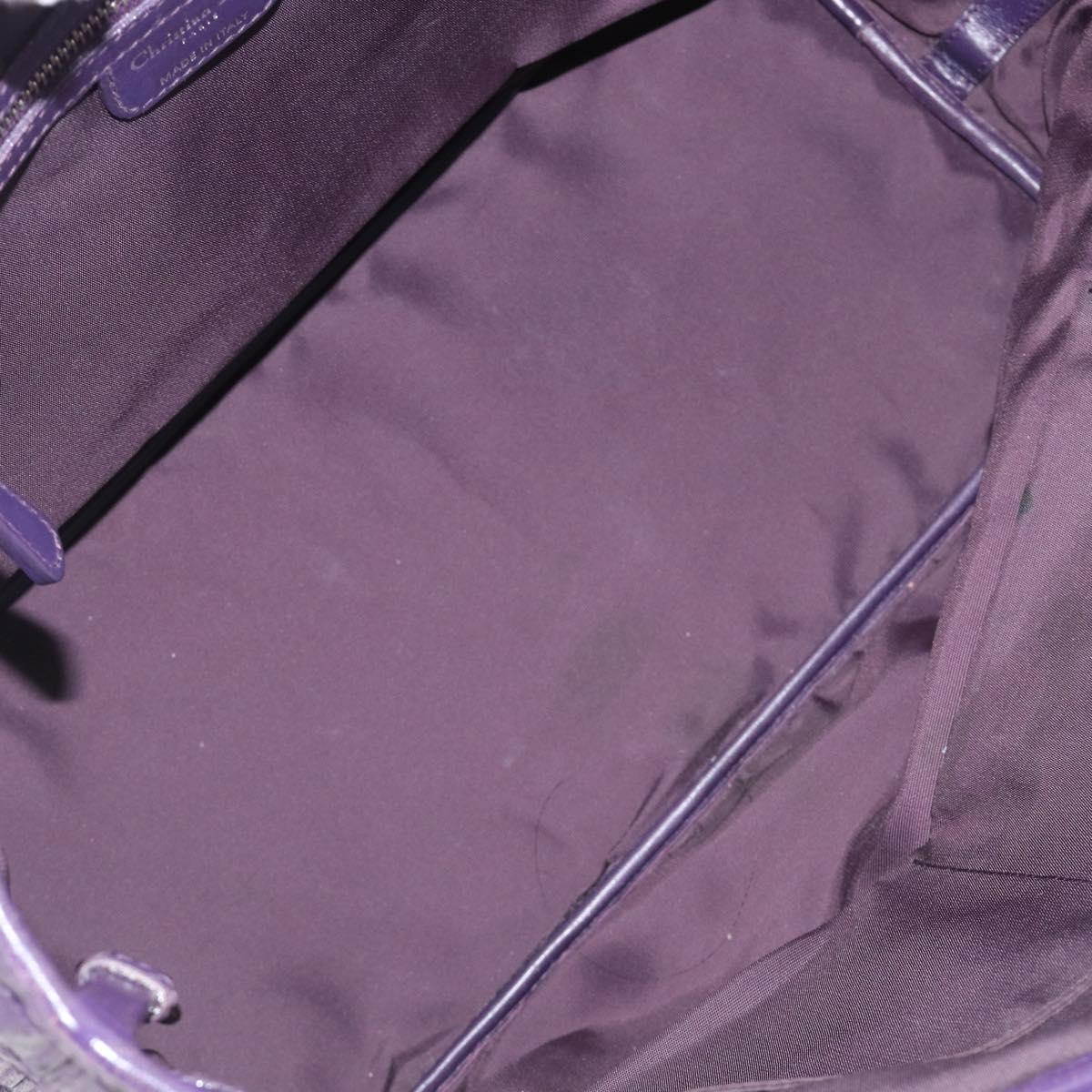 Christian Dior Canage Tote Bag Canvas Purple Silver Auth 201229