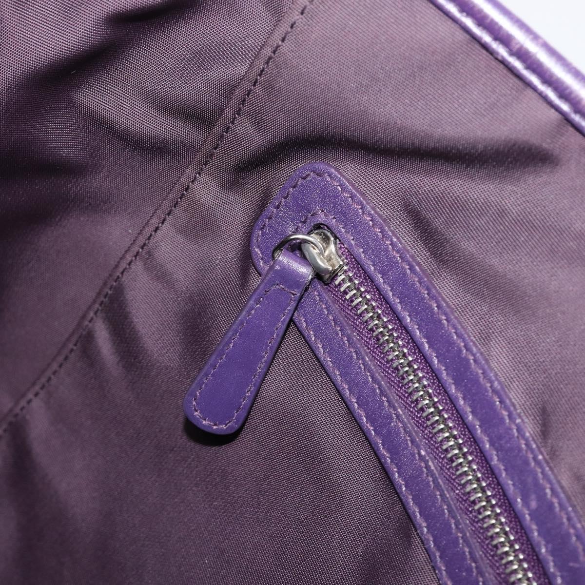 Christian Dior Canage Tote Bag Canvas Purple Silver Auth 201229